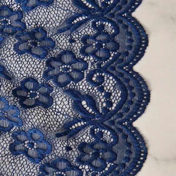 Medium - Hot Solid Contrast Lace Dress, V Neck, Bow, Cami, Baby doll # 074NB - Picture 5 of 5